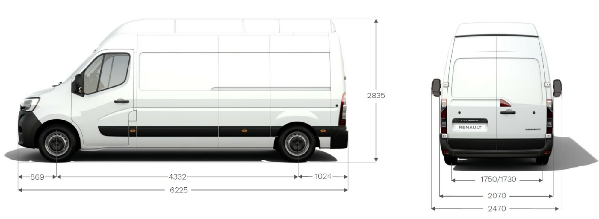 Renault Master Van H2-TECH - Dimensions